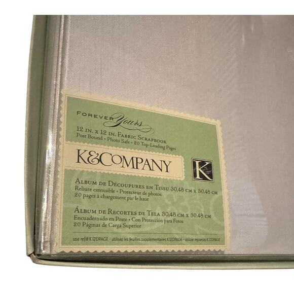 K&Company Forever Yours 12x12 Wedding Fabric Scrapbook Post Bound Top Loading - Picture 2 of 6
